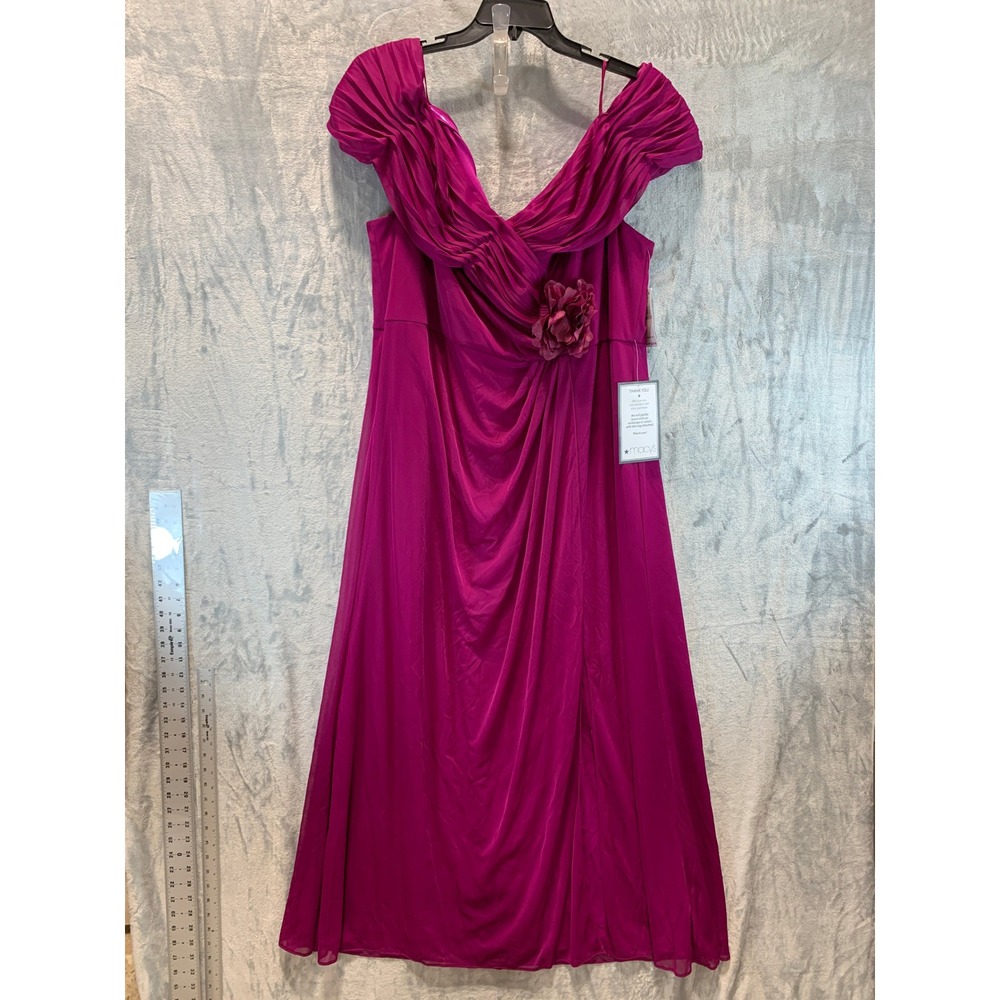Alex Evenings Magenta Off Shoulder Rosette Gown 22W 84321033 Plus Size Formal